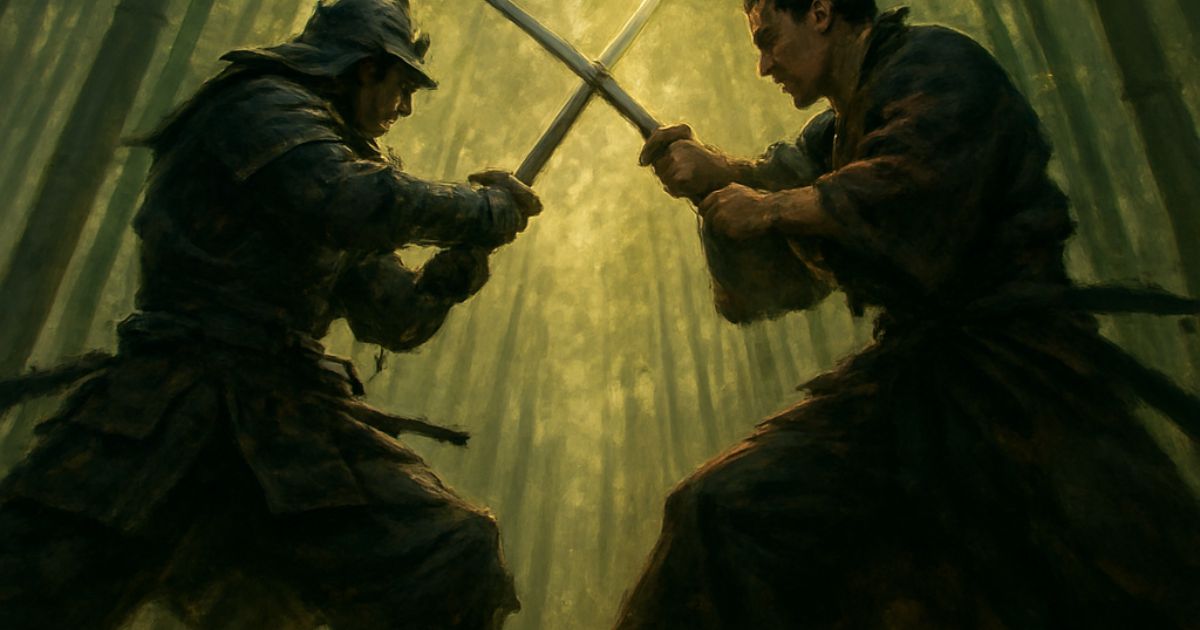 刀を交えて戦う侍たち