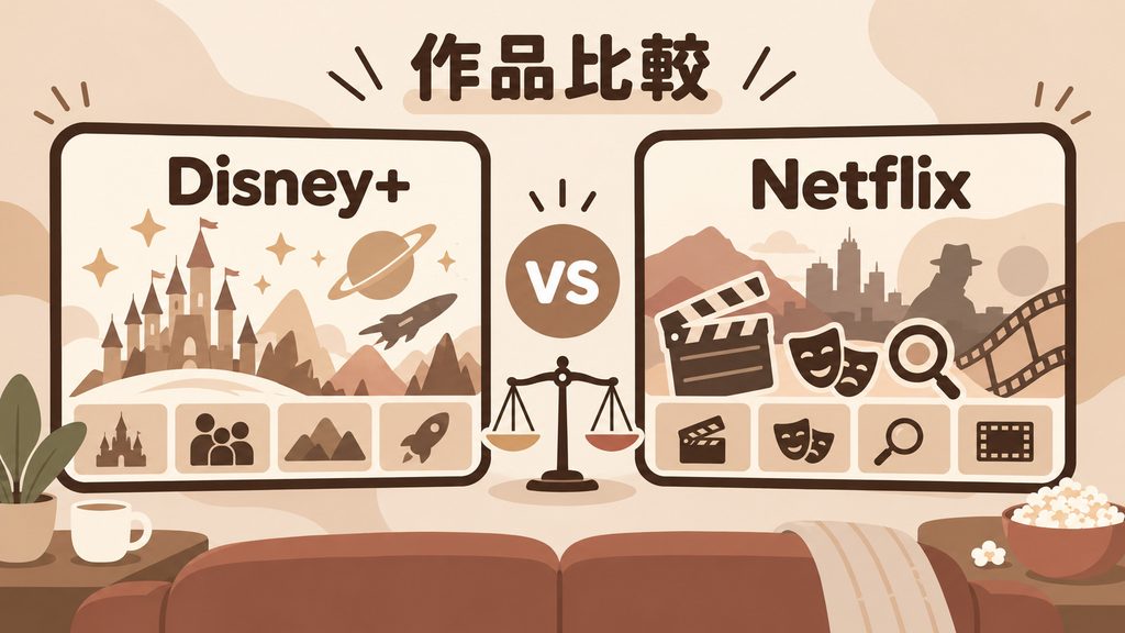 見られる作品を比較｜ディズニー作品ならDisney+、オリジナル作品ならNetflix