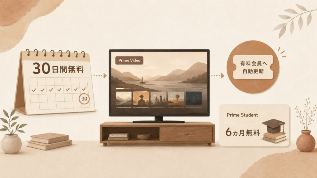 Amazonプライムは30日の無料体験後に自動更新される
