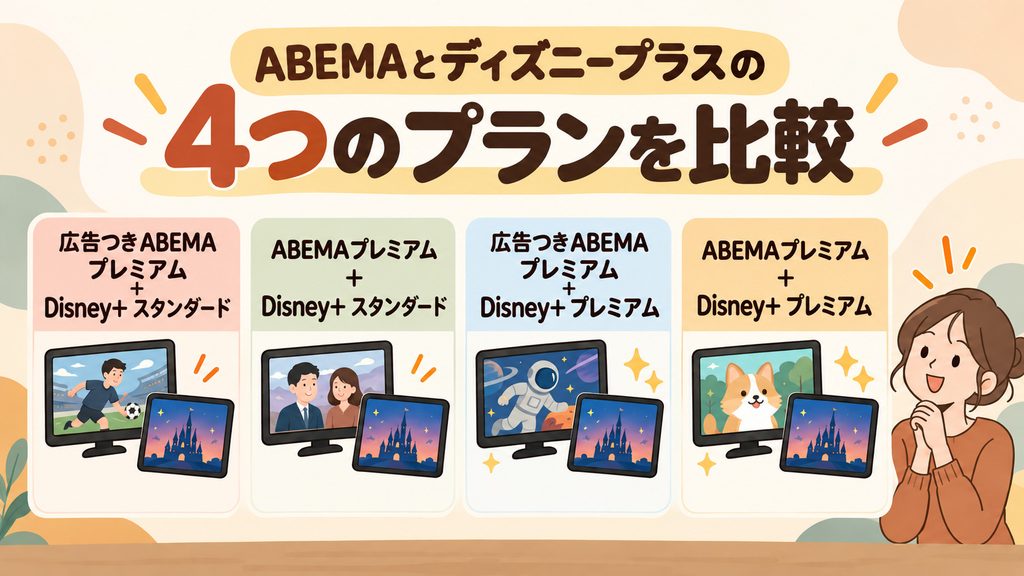 ABEMAとディズニープラスのセットプランは4種類