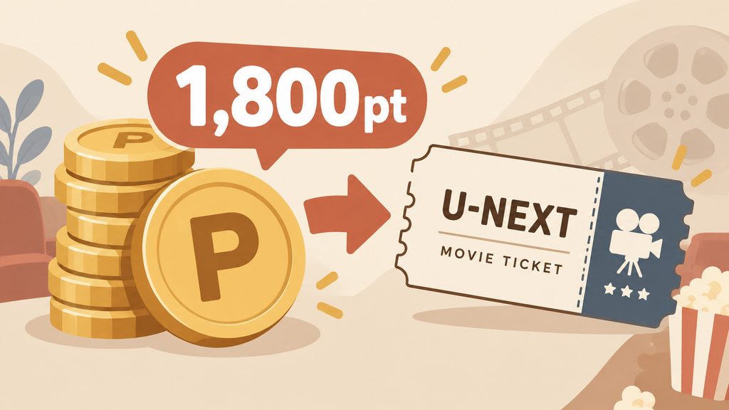 U-NEXT映画チケットは通常1,800ポイントで交換できる