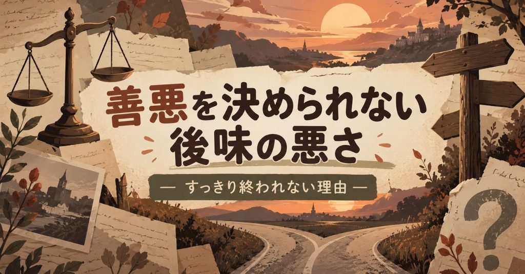 善悪を簡単に決められないことが後味の悪さにつながる